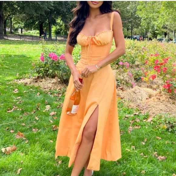 House of CB Carmen Dress Orange - Picture 1 of 6